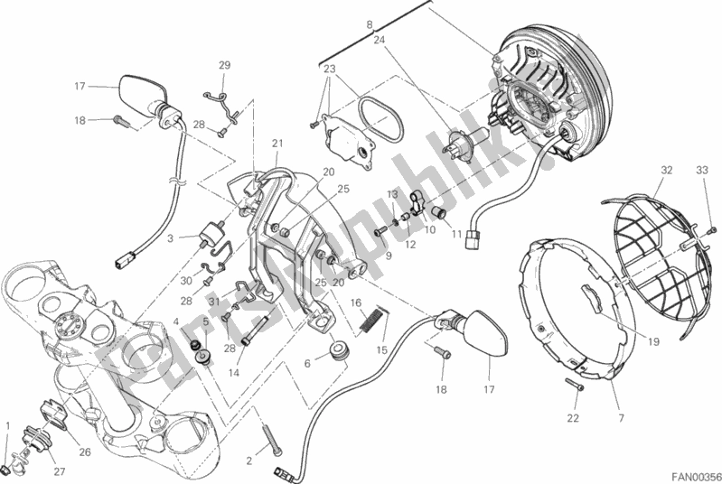 Wszystkie części do Reflektor Ducati Scrambler Desert Sled Thailand 803 2020